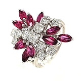 Ruby & Diamond Cluster Ring