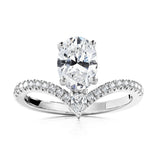 1.00 - 1.49ct Oval White 14 Karat Gold Semi-Mount Engagement Ring