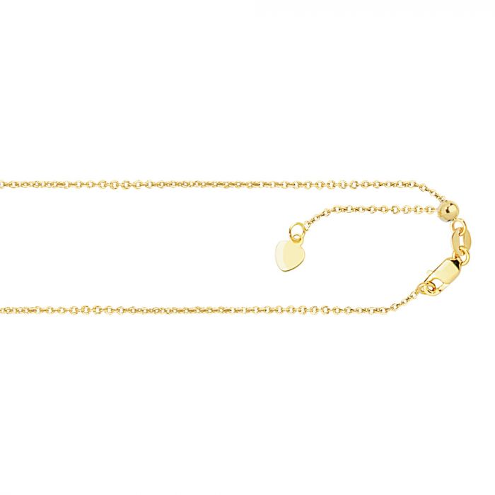 Yellow Gold 1.1mm Cable Link Chain, 22"