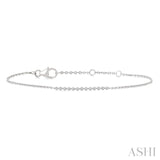 Silver & Diamond Bar Bracelet, 7