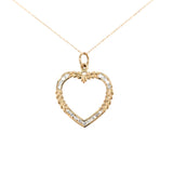 Diamond & Laurel Open Heart Pendant
