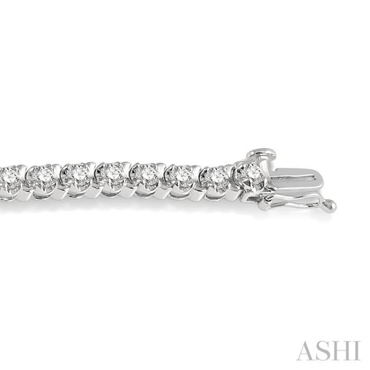 4 Ctw Round Cut Diamond Tennis Tulip Bracelet in 14K White Gold
