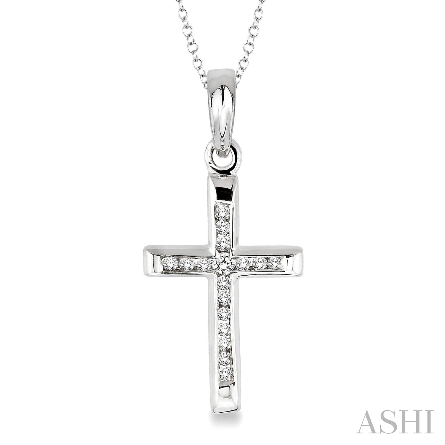 Silver & Diamond Cross Pendant