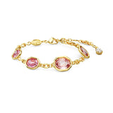 Imber bracelet Octagon cut, Pink, Gold-tone plated