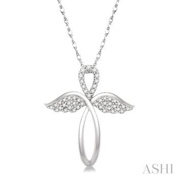Angel Wings Cross Diamond Pendant