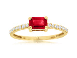 Emerald-Cut Ruby Ring