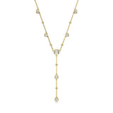 Swarovski Imber Y necklace, Round cut, Scattered design, White, Gold-tone plated