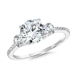 1.00 - 1.49ct Round White 14 Karat Gold Semi-Mount Engagement Ring