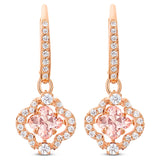 Swarovski Sparkling Dance earrings Clover, Pink, Rose gold-tone plated