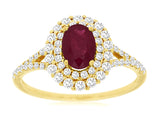 Ruby Double Halo Ring