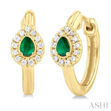 Emerald & Diamond Huggie Earrings