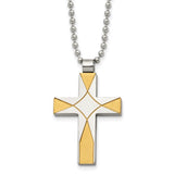 Stainless Steel & Gold-Plated Cross Pendant