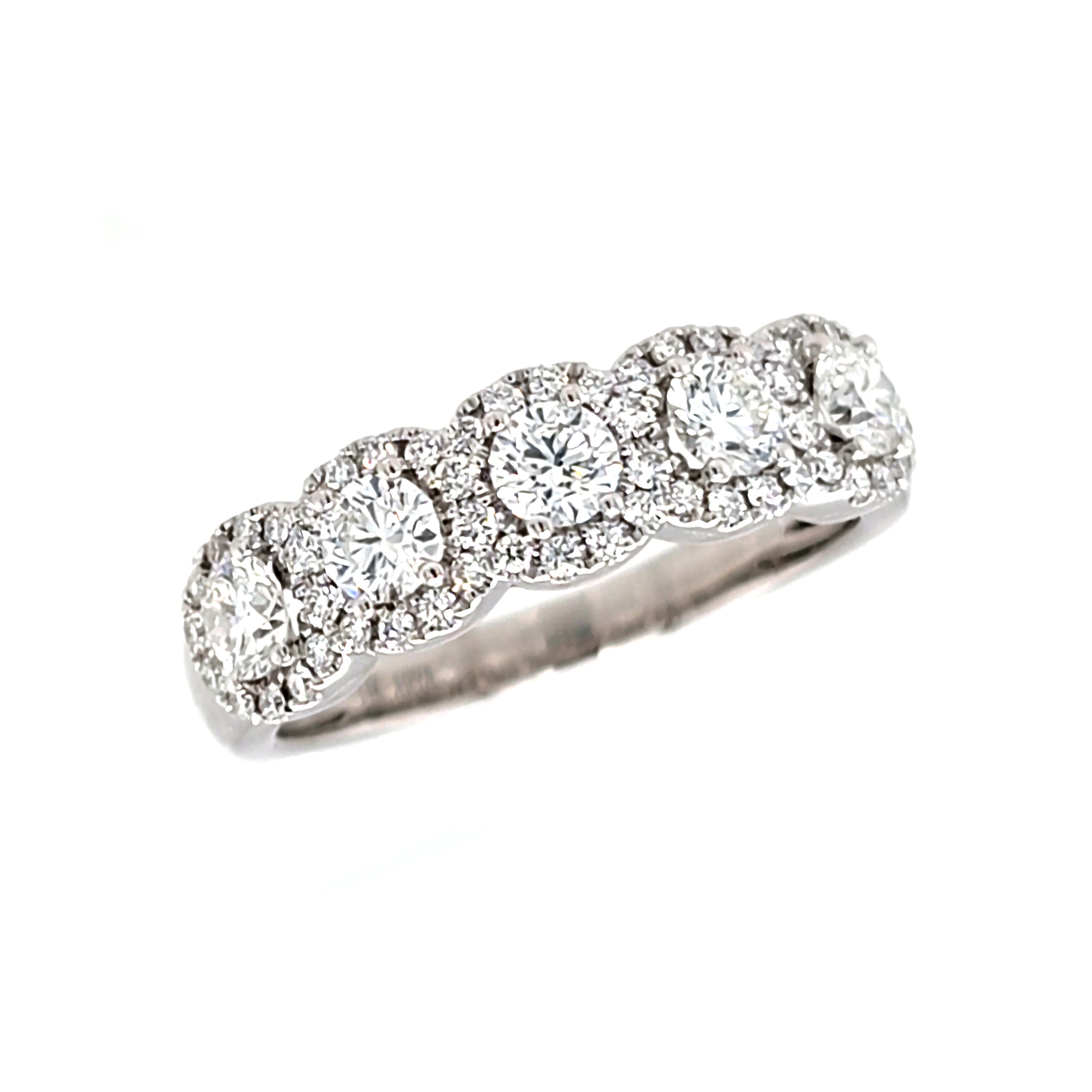 5-Stone Halo Diamond Ring