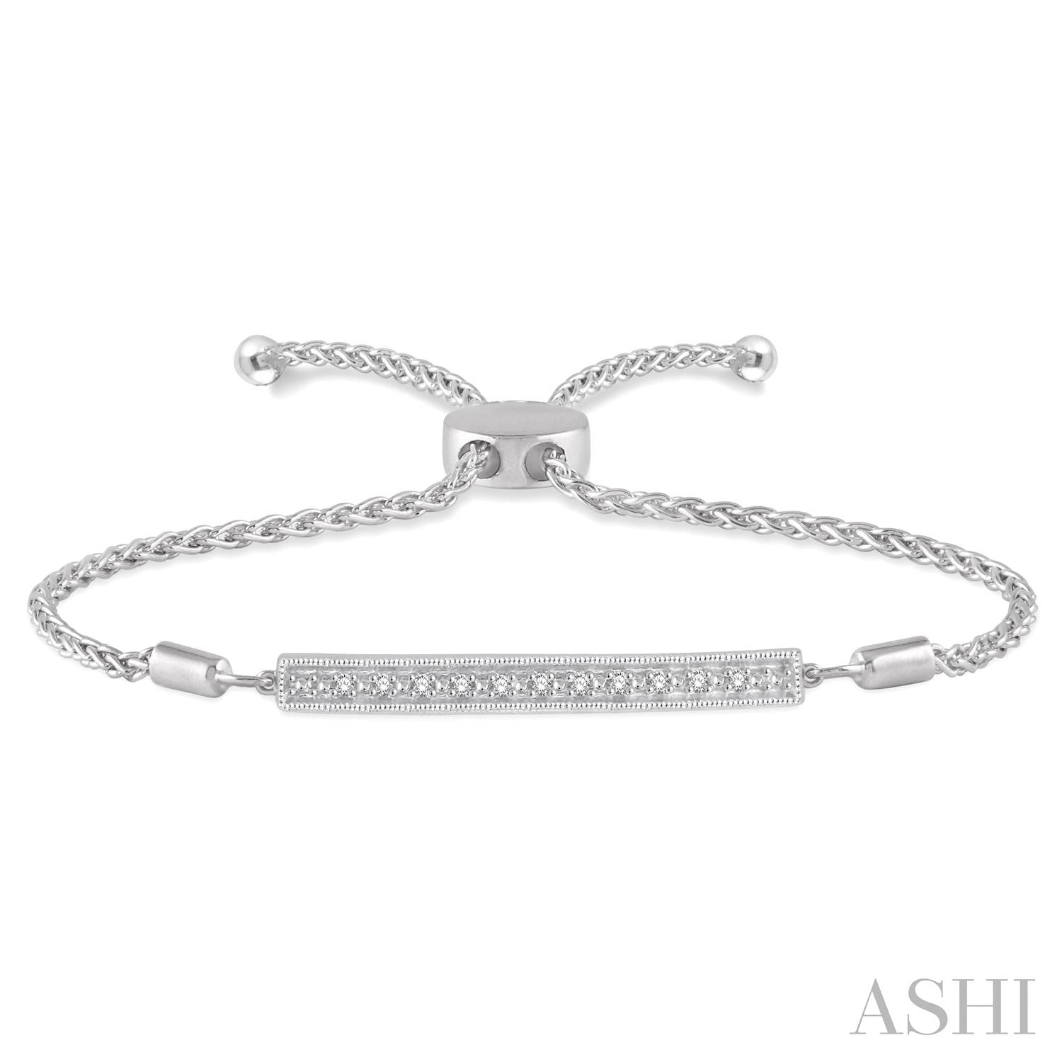Bar Silver Lariat Diamond Bracelet