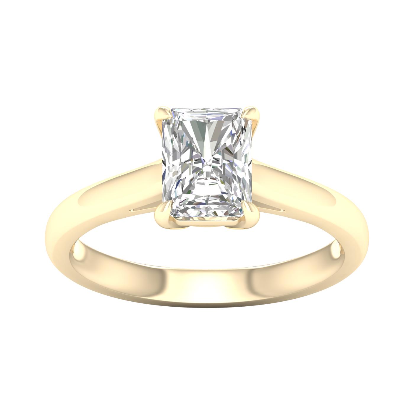 1.5ct Radiant Lab Grown Diamond Solitaire Ring
