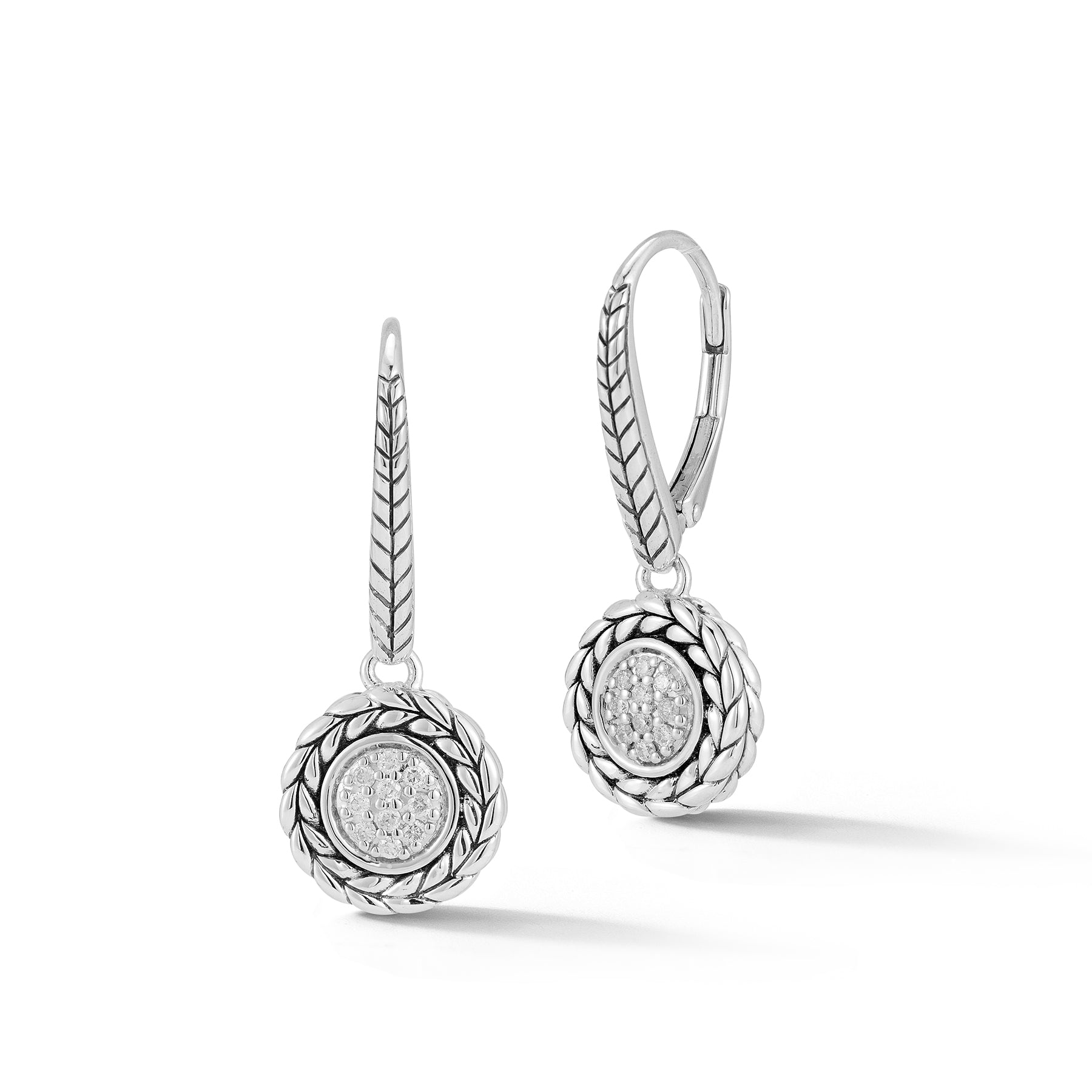 JAI Diamond Leverback Drop Earrings