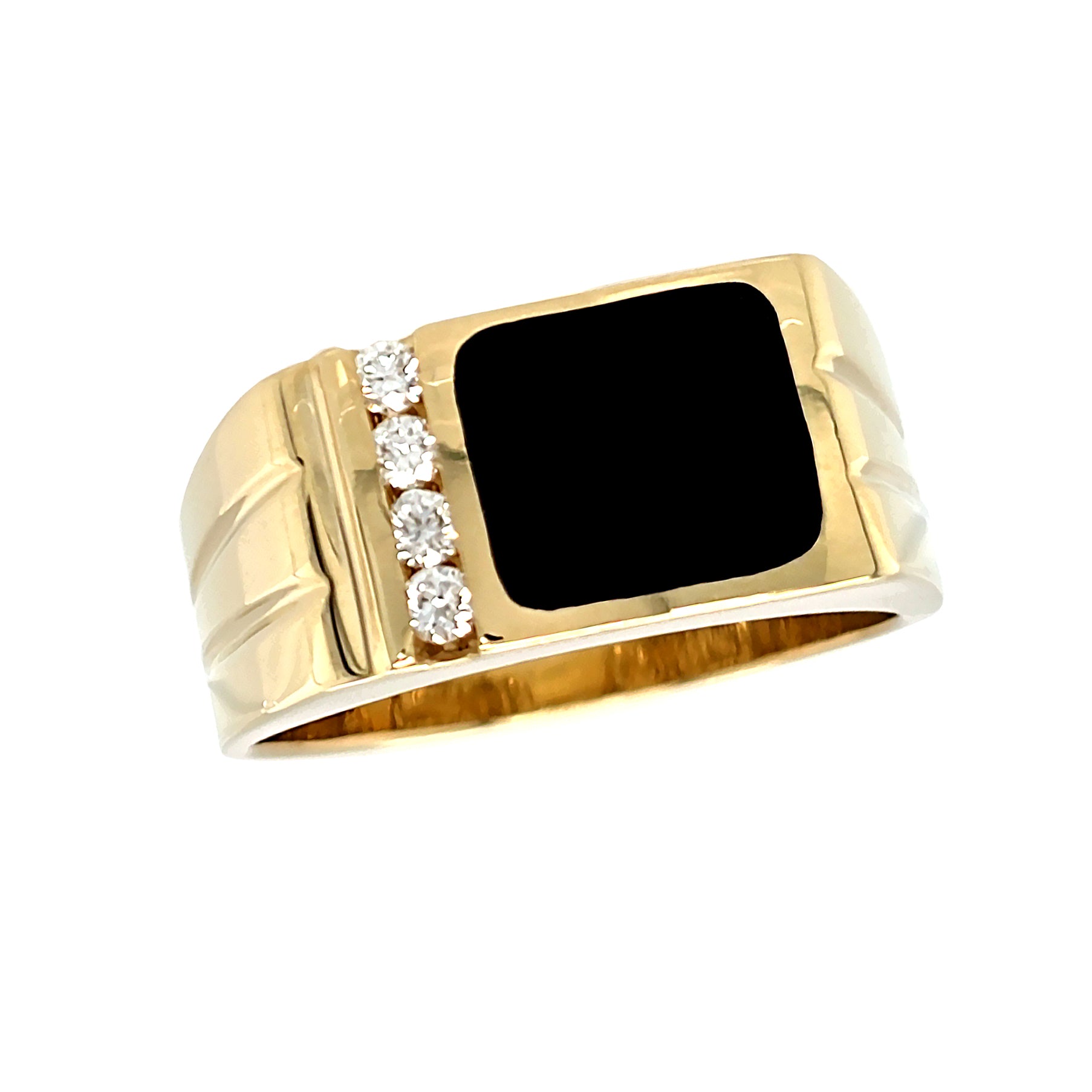 Men's Onyx & Diamond Ring