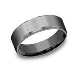THE NOBLEMAN - Tantalum Dark Metals Satin-Finish Beveled-Edge Men's Wedding Band