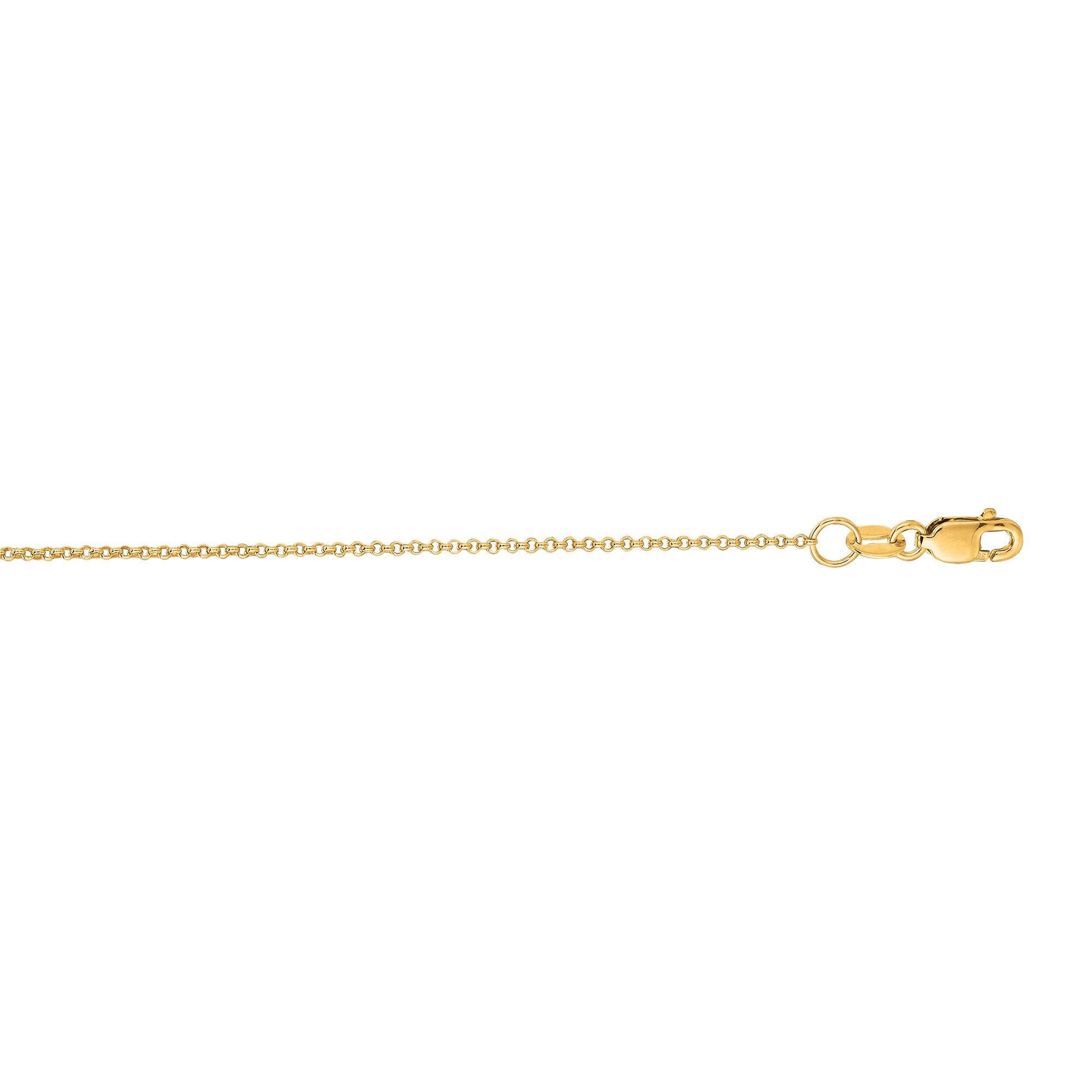 Yellow Gold 1.1mm Rolo Chain, 20"