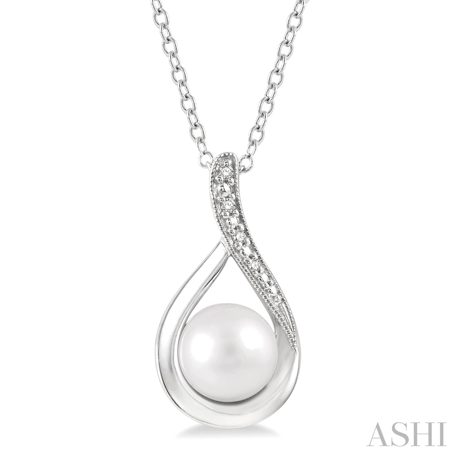 Silver Pearl Twist Pendant