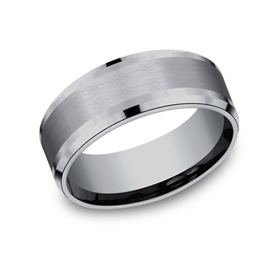 THE DUKE - Tantalum Grey Metals Satin-Finish Men's Wedding Band