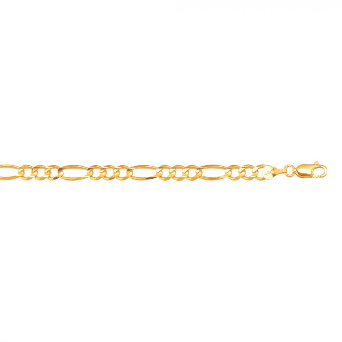 Yellow Gold 4.5mm Figaro Chain, 22"