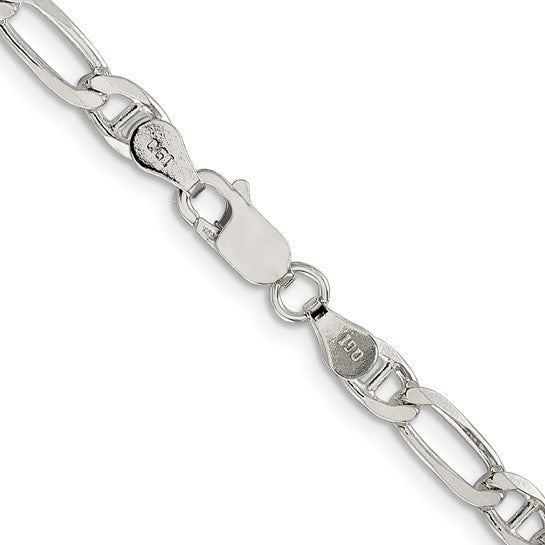 Silver 4.5mm Figaro/Anchor Link Chain, 22"