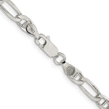 Silver 4.5mm Figaro/Anchor Link Chain, 22"
