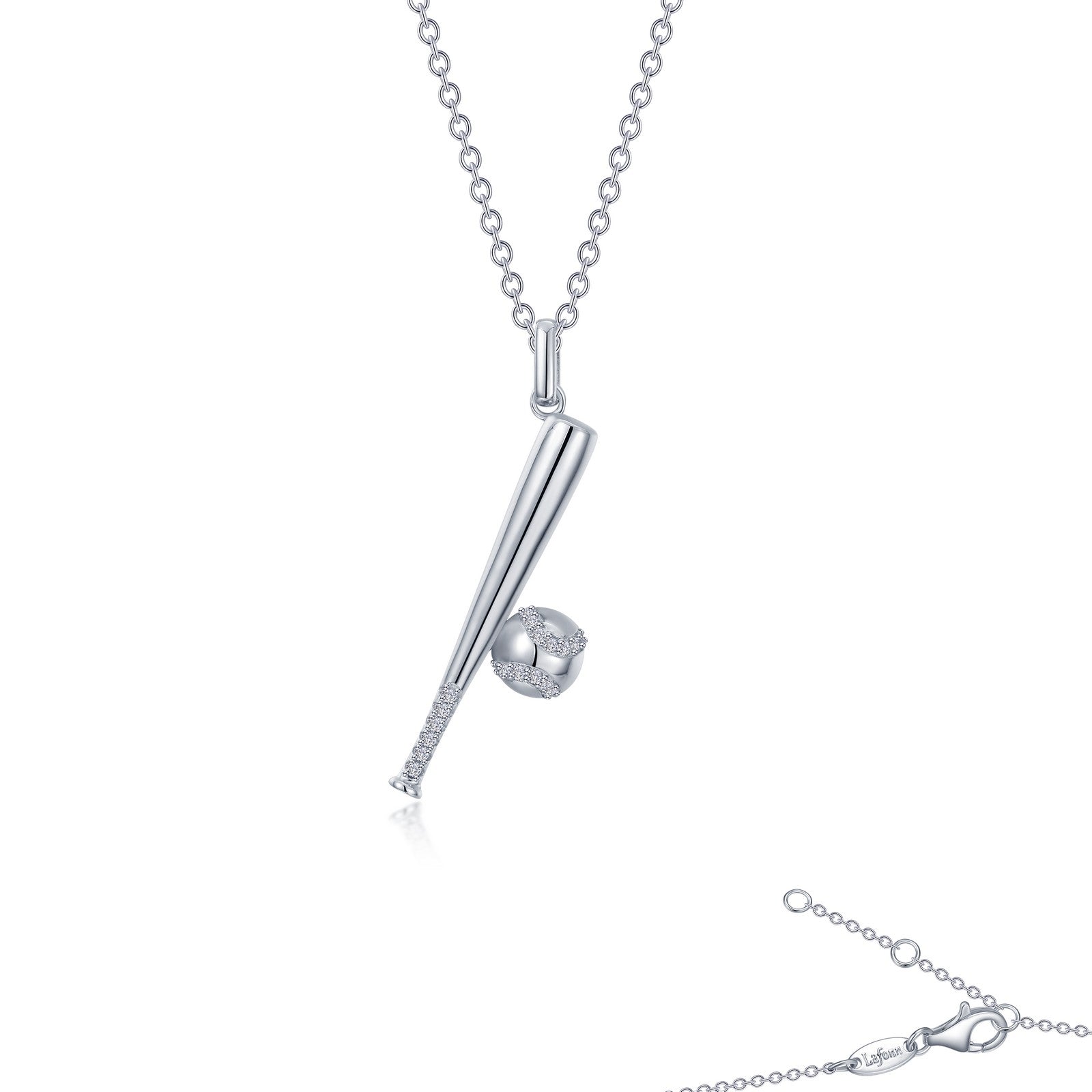Lafonn Baseball & Bat Necklace