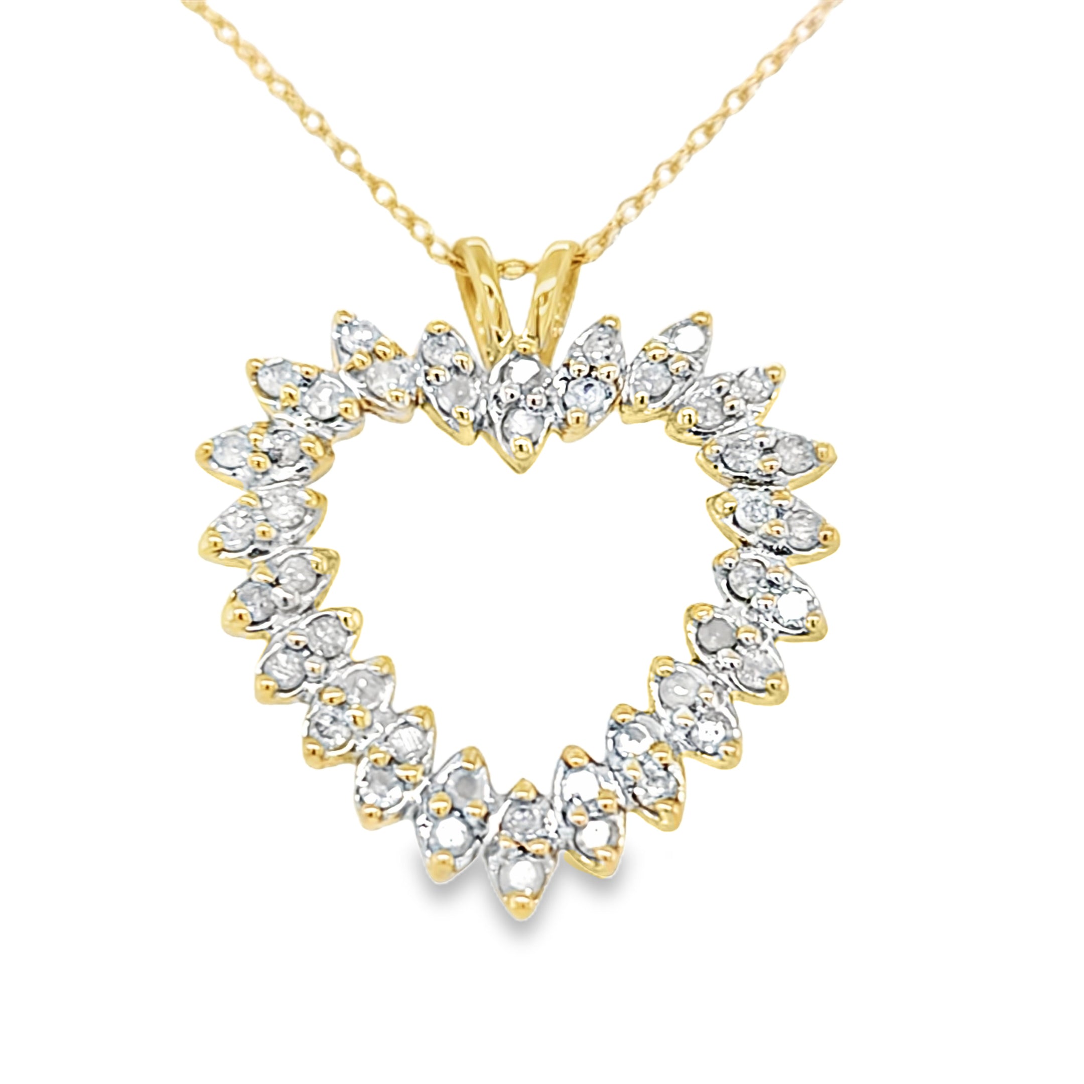 Double Diamond Open Heart Pendant