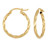 Gold 18mm Twisted Hoop Earrings