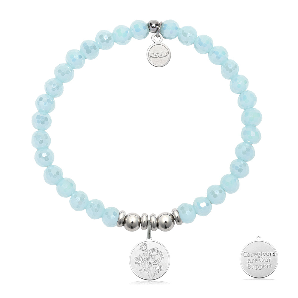 HELP Collection: Caregiver Charm with Aqua Crystal Charity Bracelet