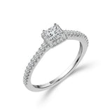 Sun and Sky Diamond Halo Princess Cut Engagement Ring