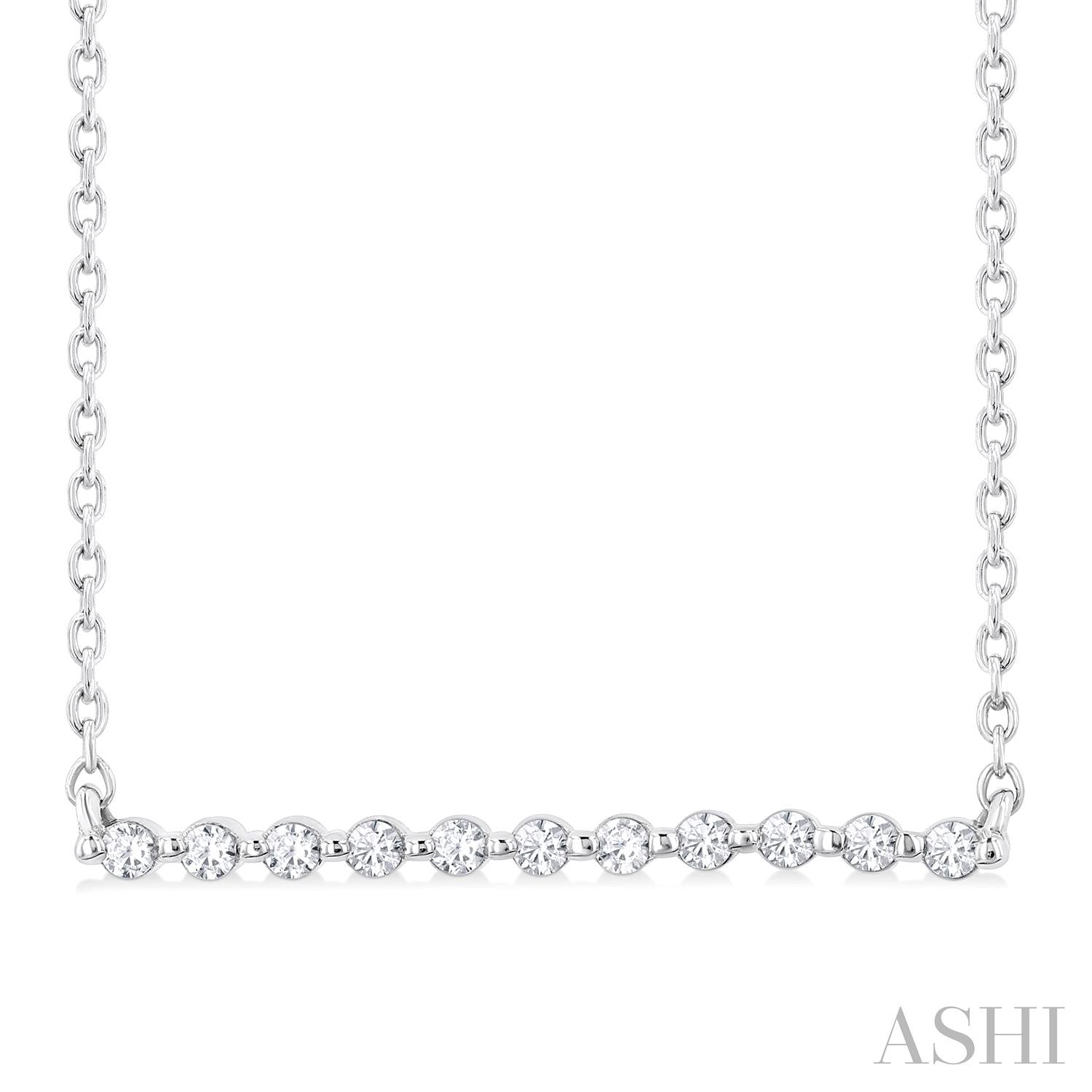 Silver & Diamond Petite Bar Necklace