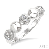 Silver & Diamond Beaded Ring