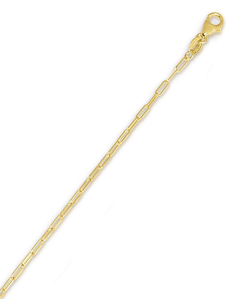 Yellow Gold 1.5mm Paperclip Link Chain, 18"