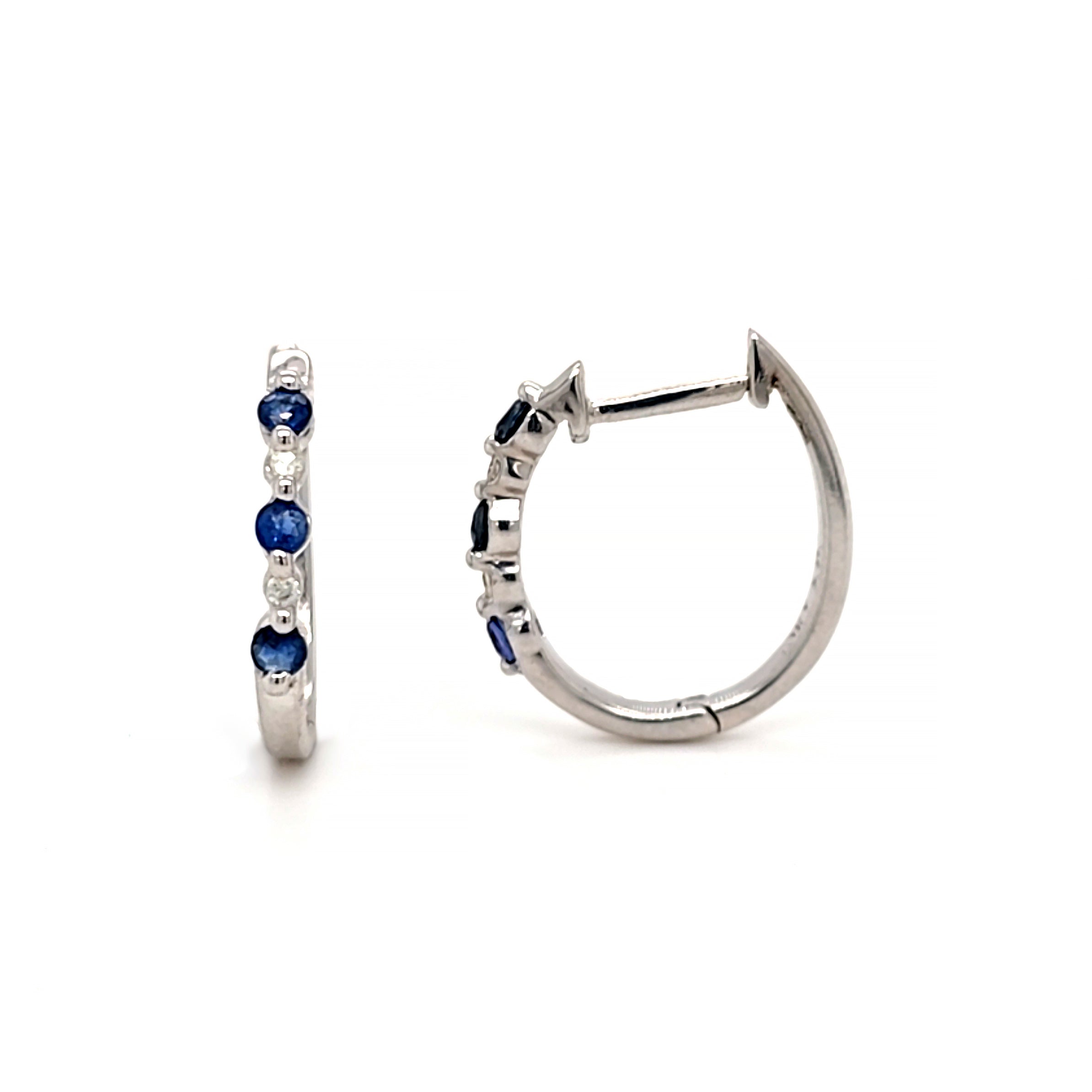 Sapphire & Diamond Hoops