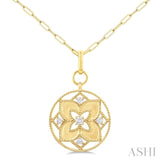 Diamond Floral Medallion Pendant