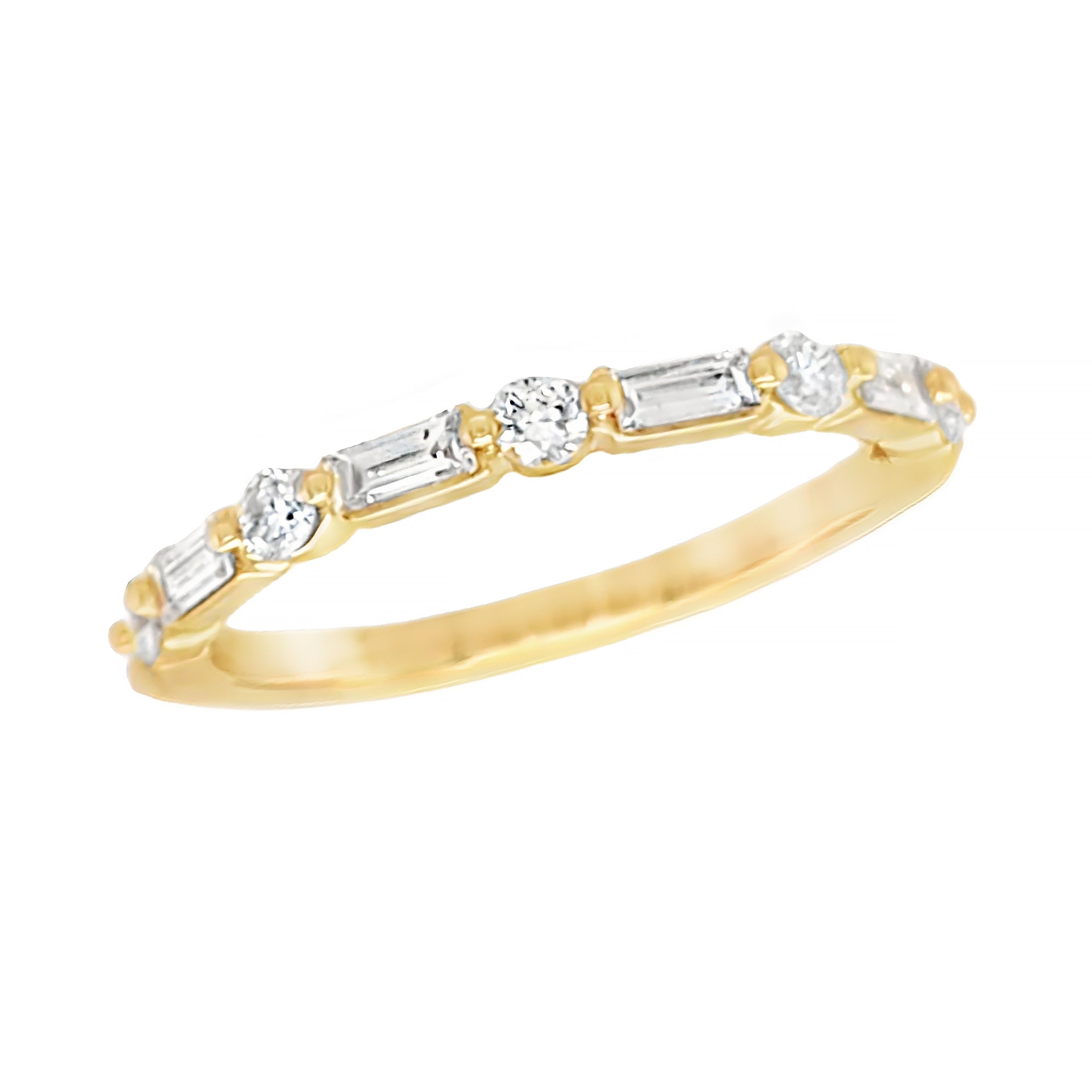 Baguette & Round Diamond Band