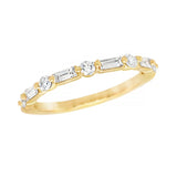 Baguette & Round Diamond Band