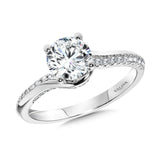1.00 - 1.49ct Round White 14 Karat Gold Semi-Mount Engagement Ring