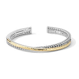 JAI Silver & Gold Crossover Cuff Bangle