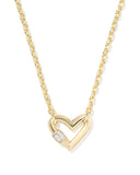Kendra Scott Emery Heart Gold Short Pendant Necklace