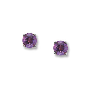 4mm Round Amethyst Stud Earrings