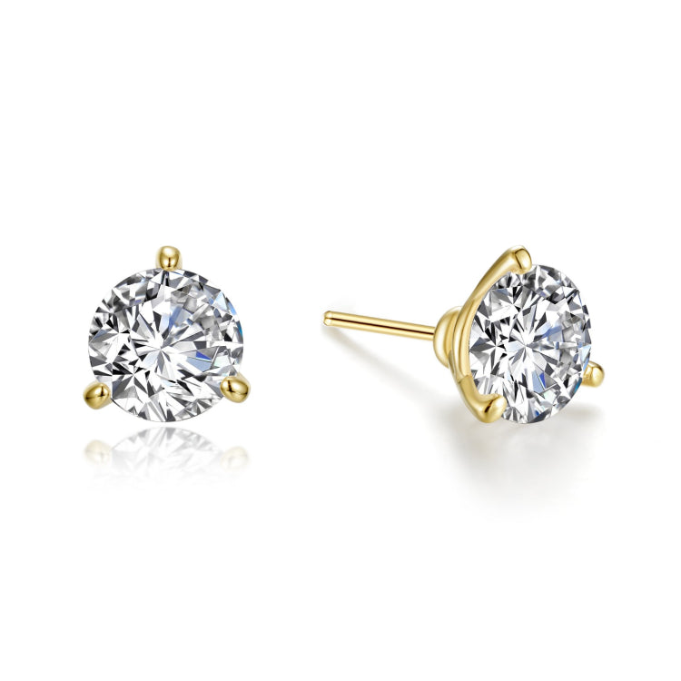 3 CTW 3 Prong Martini Stud Earrings