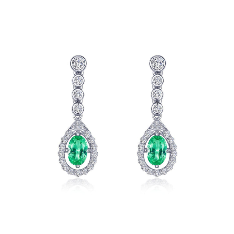 Oval Halo Drop Earrings