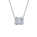 1.15 CTW Baguette Halo Necklace