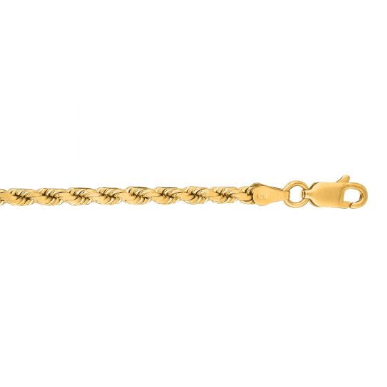 Yellow Gold 3.5mm Rope Chain, 24"