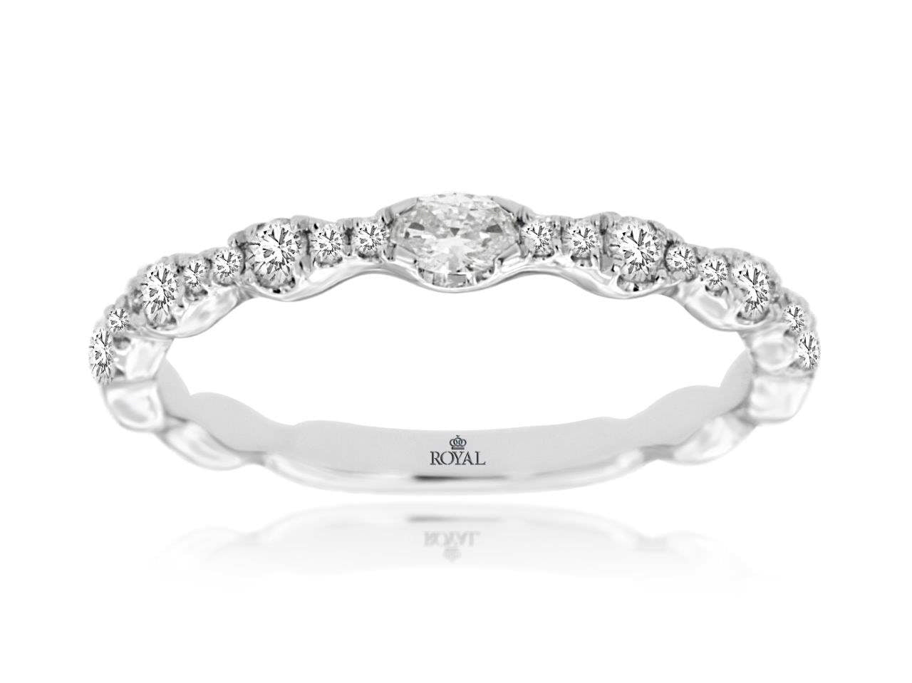 Marquise & Round Diamond Ripple Band