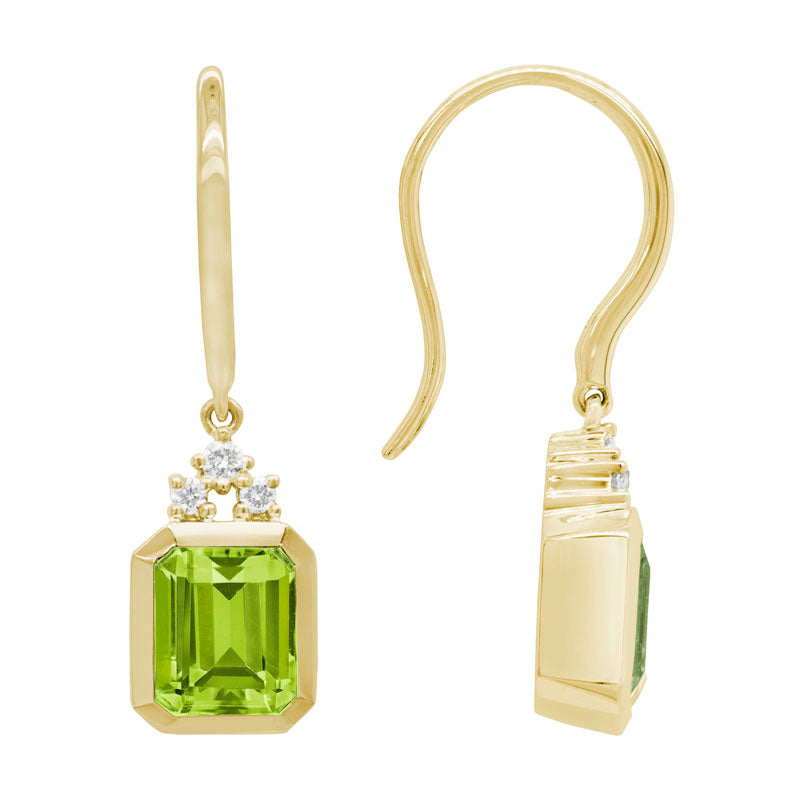 Peridot & Diamond Dangle Earrings